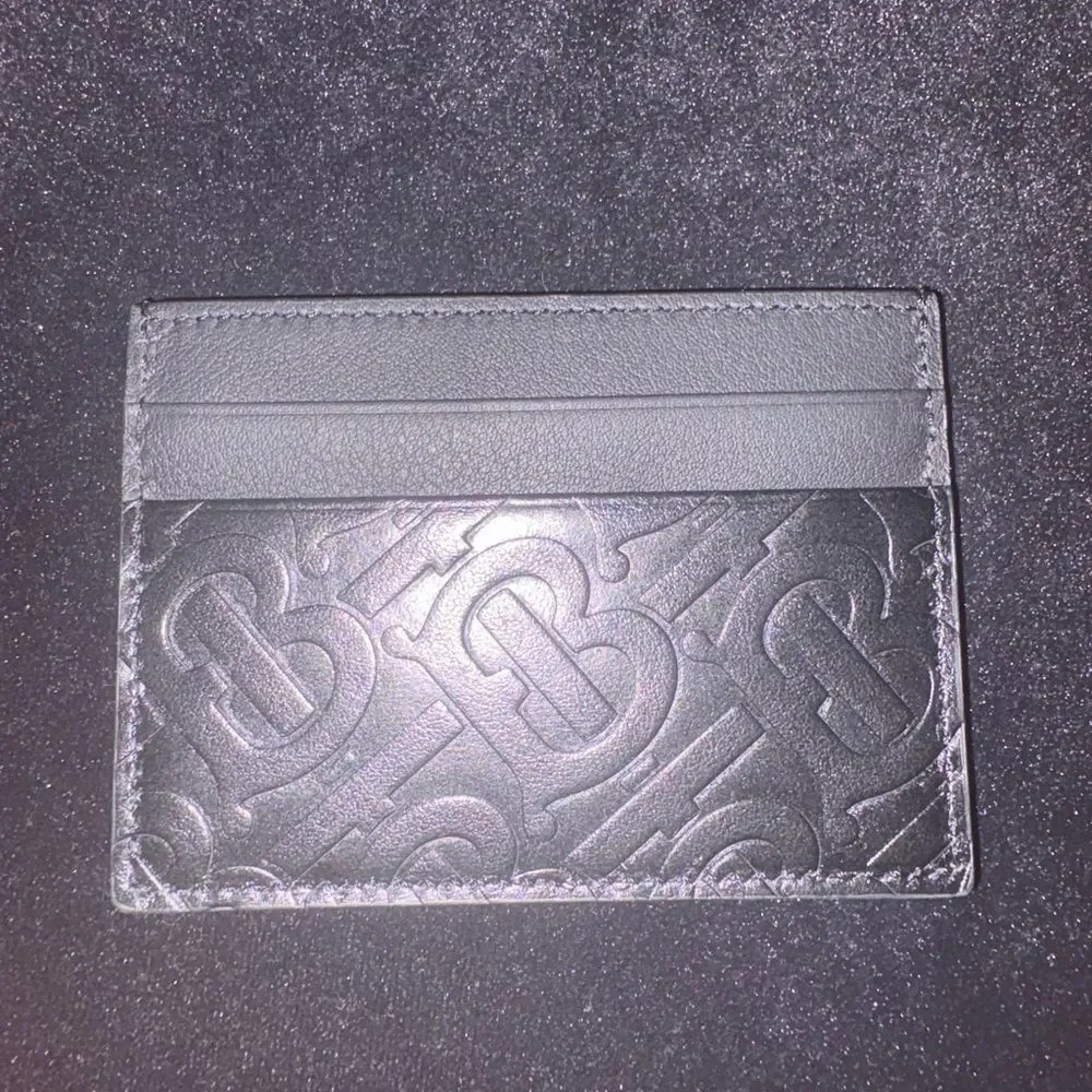 Brand new black Burberry  Embossed Leather Card Holder with authenticity  cert